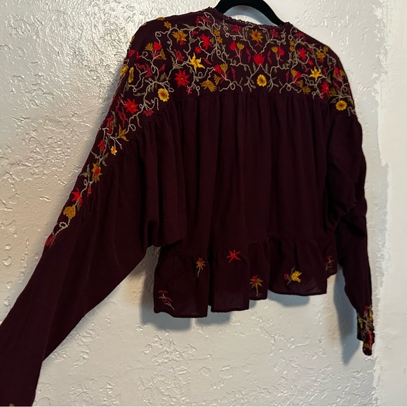 Free People Ava embroidered long sleeve top size Small - Picture 9 of 10